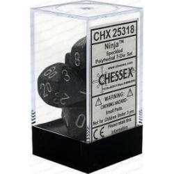Chessex - Polyhedral 7-Die Set Speckled Dice (36) - Ninja